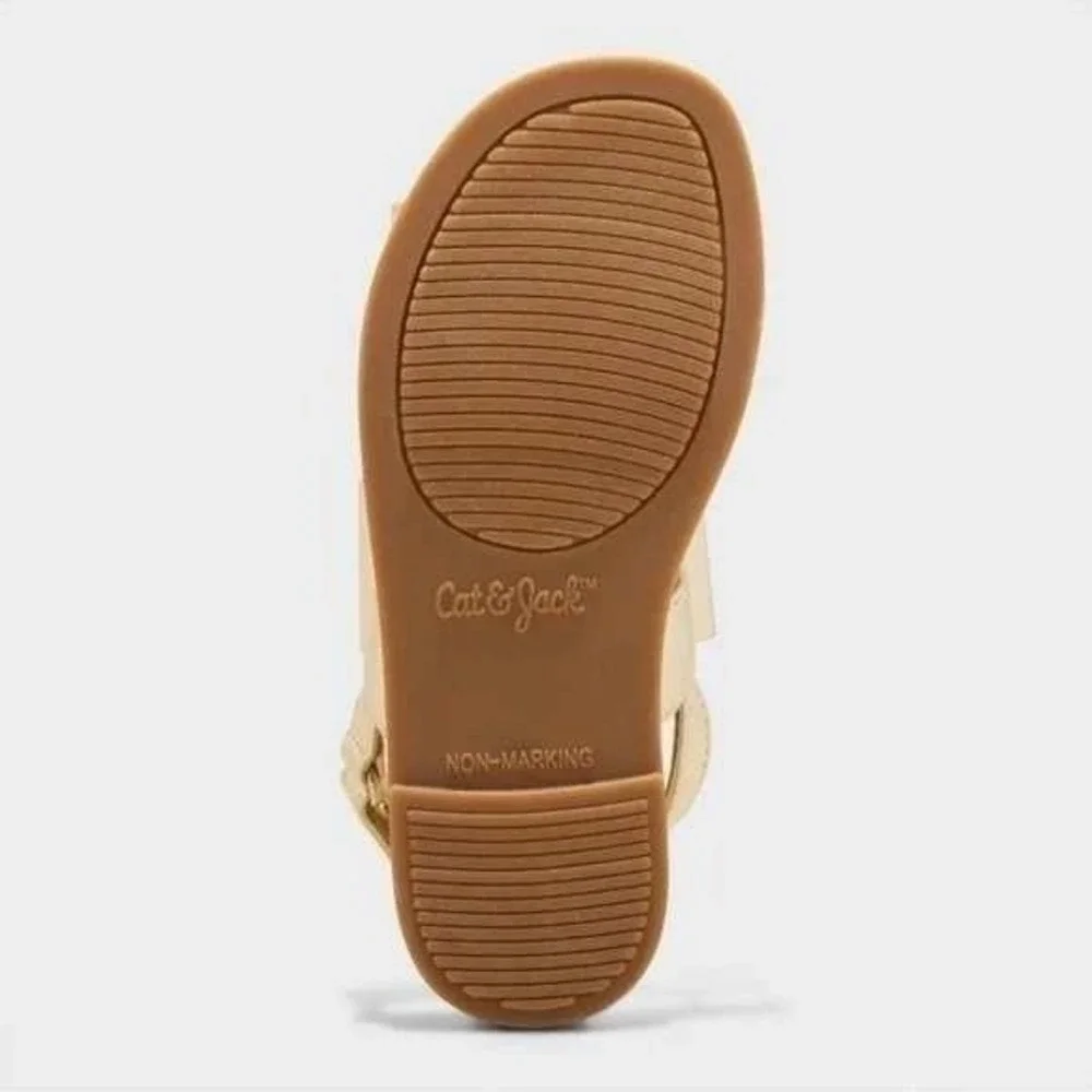 Cat‎ & Jack Ruby Bow Sandals Gold Toddler Girls Size 7 New With Tags